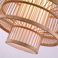 Lampes suspendues Salle à manger Lampe Log House Art Lustre Nordique En Bois Moderne Simple Chambre Café Bar Bambou Murano Verre 80