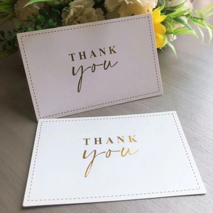 Imballaggio biglietto di auguri regalo personalizzato grazie carta bianca mini grazie per le carte shopping personalizzate con logo in lamina d'oro - Product Image 2