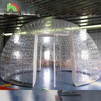 Tente Igloo transparente sphérique Double PVC dôme gonflable maison à bulles