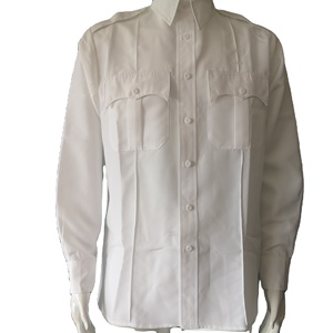 Chemises habillées d'affaires unies et décontractées en coton polyester soie pour hommes - Product Image 1