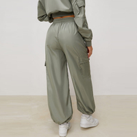 Pantalon de Parachutiste Personnalisable avec Logo OEM pour Femme, Pantalon Ample, Pantalon de Danse, Séchage Rapide, Jambe Large, Streetwear, Pantalon de Survêtement en Nylon