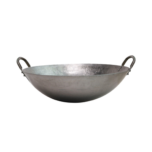 <span class=keywords><strong>Wok</strong></span> <span class=keywords><strong>de</strong></span> Acero al Carbono Martillado a Mano para Restaurantes y Hoteles con Dos Asas - Product Image 2