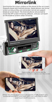 BQCC 7" 1 DIN Universel Carplay Écran Rétractable FM AM RDS BT USB Autoradio Stéréo Aide à la Marche Arrière Mirror Link Amplificateur