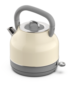 Cream Retro Electric <b>Kettle</b> 1.7L Stainless Steel <b>Water</b> <b>Kettle</b> with Folding Handle Removable Washable Filter LED Light - Product Image 2