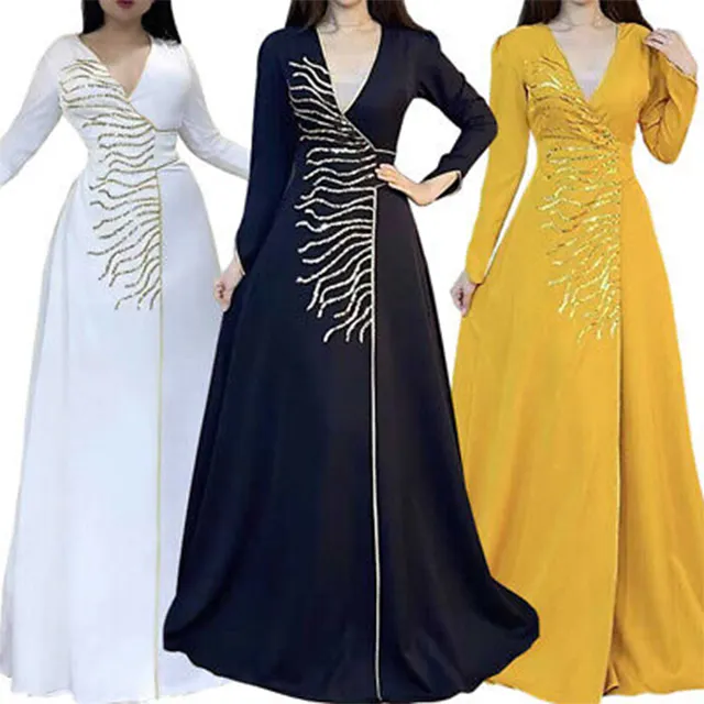 Özel hizmet müslüman uzun elbise kadınlar Maxi Wrap elbise Dubai Kaftan islam jillong uzun Robe Kaftan