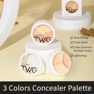 Paleta de <span class=keywords><strong>Corrector</strong></span> de 3 Colores de Marca Privada TWG, <span class=keywords><strong>Corrector</strong></span> de Color Impermeable de Larga Duración <span class=keywords><strong>para</strong></span> <span class=keywords><strong>Ojeras</strong></span>, Crema 3 en 1 - Product Image 2