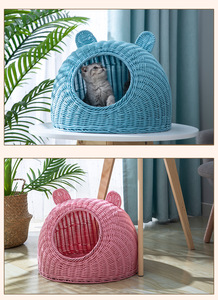 BunnyHi MW003 Benutzer definierte Körbe Handgemachte gewebte Weihnachts hunde höhle Rattan Pet Nest Süße Katzen Betten und Häuser für Innen katzen - Product Image 5