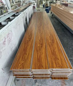 防水8mm Pvc天井パネルデザインPvc偽ストリップウッドパネルキッチン用 - Product Image 3
