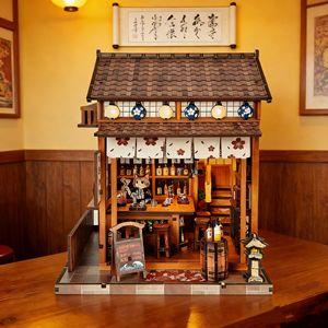 Kit de construction de nichoir à livres et de maison miniature sur le thème du Japon - Kit de maison miniature complet pour l'affichage et la décoration créatifs - Product Image 1