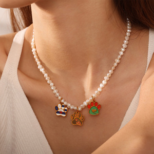 จี้รูปอุ้งเท้าสุนัข สแตนเลสสตีล แบบหยดน้ำมัน สำหรับทำเครื่องประดับ DIY ขนาดเล็ก ป้ายชื่อสัตว์เลี้ยง - Product Image 4