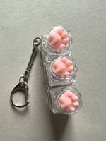 Porte-clés anti-stress à 3 touches en forme de patte de chat, avec bouton-poussoir en silicone à interrupteur mécanique, jouet de relaxation et accessoire de sac