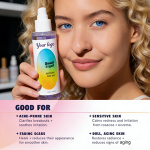 Suero reparador de cara de <span class=keywords><strong>Caracol</strong></span> coreano de etiqueta privada, suero de crema de mucina de <span class=keywords><strong>Caracol</strong></span> fermentado hidratante para cara con suero facial de <span class=keywords><strong>caracol</strong></span> - Product Image 2