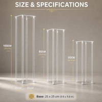 Support floral carré en acrylique transparent pour allée de mariage, présentoir de table floral, décorations de scène