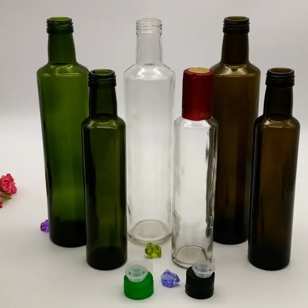 250ml 500ml 750ml Glass Bottle Dorica Olive Oil Glass Bottle Brown Or Green Color With Screw Cap