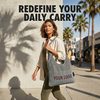 Sac en crochet en maille pour femmes, motif personnalisé, grande capacité, sac en filet au crochet pour un usage quotidien