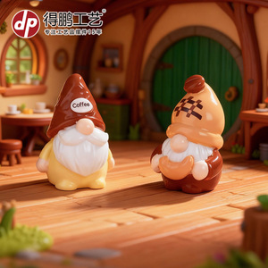 Cute Coffee Colored Gnome Figurines Resin Miniature Garden Ornaments Indoor Outdoor Decorations Irregular Shape Freestanding - Product Image 4