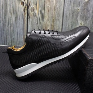 Chaussures décontractées pour hommes en cuir 2026 à enfiler, avec motif gaufré et semelle épaisse, collection automne - Product Image 3