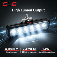 Personnalisation en usine, phare LED 24W, 6 pouces, 4080LM, faisceau large, 9-32V, IP67, étanche, phare de travail tout-terrain