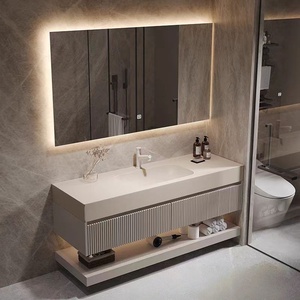New double basin bathroom cabinet integrated basin wash basin wash basin bathroom mirror cabinet combination - Product Image 6