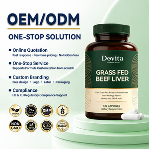 Cápsulas de Hígado de Res Alimentado con Pasto, Marca Privada OEM ODM, 1500mg, Energía Natural, Apoyo Inmunológico para Cabello, Piel y Uñas, 120 Cápsulas - Product Image 1