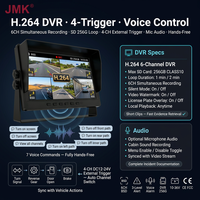 Écran tactile HD IPS 10,1 pouces, système de détection d'angle mort 6CH BSD, moniteur de voiture, enregistrement vidéo AHD DVR pour camion, bus, remorque, camping-car