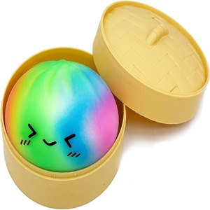 Jouet anti-stress souple en forme de chignon, coloré, grande taille, avec expression réaliste et effet vapeur, à rebond lent, pour jeunes (15-35 ans) - Product Image 1