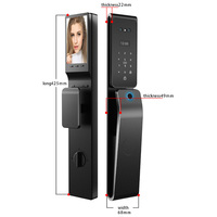 Serrure de porte intelligente Tuya Wifi avec caméra, reconnaissance faciale 3D, déverrouillage par empreinte digitale, carte, clés, application téléphonique