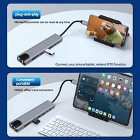 Hub Adaptateur Multiport USB Type C 8-en-1 Station d'Accueil avec HDMI HDTV 4K, USB 3.0, Lecteur de Cartes SD TF et Charge PD