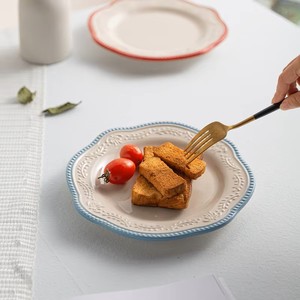 Plato de Porcelana Floral Ecológico de Estilo Encaje Francés Retro con Diseño en Relieve para Servir Desayuno y Postre en Casa - Product Image 4