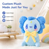 Peluche personnalisée en forme de créature avec nœud décoratif, en coton PP, broderie personnalisée, vente en gros pour les magasins de cadeaux
