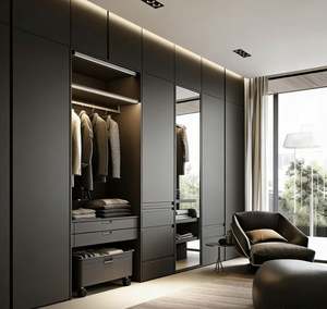 Armoire à vêtements portable, pliable, avec housse en tissu, cadre en métal, plusieurs étagères et tringles de suspension pour un stockage temporaire - Product Image 2