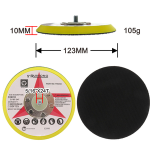 Plateau de ponçage auto-agrippant de 5 pouces (123 mm) avec 6 boulons, filetage 5/16-24T, pour le ponçage du bois, du métal et des meubles - Product Image 3