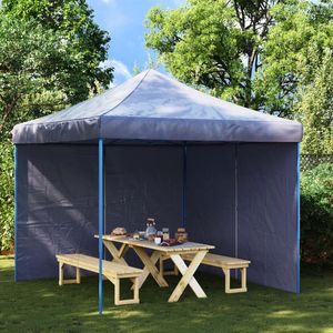Accessoires pour tente de fête bleue avec 2 parois latérales zippées en tissu Oxford PE, ouverture automatique rapide, type extensible, tente d'été - Product Image 3