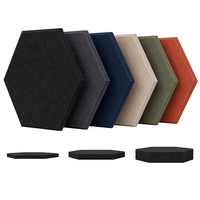 Panneaux acoustiques hexagonaux en fibre de polyester, dalles d'absorption sonore en feutre PET à coller pour bureau, cinéma, salle de sport, maison