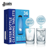 36 Comprimés Effervescents Écologiques pour Nettoyage de Bouteilles d'Eau – Éliminateur de Taches Profondes et d'Odeurs pour Gourdes, Bouteilles Shaker et Tasses