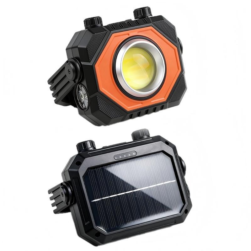 800 Lumen Solar Rechargeable Work Light COB LED Multi Color Dimmable Magnetic Hook Bracket Power Bank for Repair Camping Outdoor