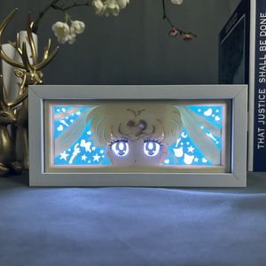 3D Anime Sailor Moon Eyes caja de luz sombra caja de luz Manga Led noche luz dormitorio decoración lámpara de mesa animación luz nocturna - Product Image 1