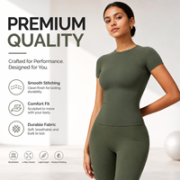 Ensemble de yoga 2 pièces pour femmes, haut court à manches longues sans couture, jupe taille haute, leggings, tenue de sport, vêtements de sport, tenue de gym