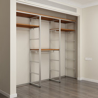 Armoire ouverte en métal avec cadre en acier, penderie autoportante, étagère suspendue multi-niveaux pour chambre à coucher ou dressing