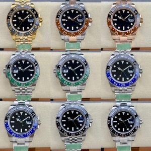 Reloj Drioshipping para hombre, reloj mecánico automático GMT, acero inoxidable, bisel de cerámica azul y rojo, cristal de zafiro, reloj para hombre de 40mm - Product Image 1