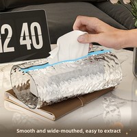 Boîte à mouchoirs en plastique imperméable à l'eau effet vague d'eau - Design haut de gamme et luxueux - Zhejiang - Salon - Table basse - Salle de bain - Rangement