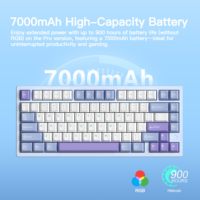 WOBKEY Rainy 75 Tri Mode Wireless 2.4G CNC Aluminium Gasket Mount Hot Swap RGB Mechanical Gaming Keyboard untuk PC