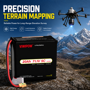 Batterie de drone VIWIPOW Lithium-ion semi-solide 20Ah, 500 cycles, débit de décharge 5/10C, 18S 71.1V – Meilleure vente - Product Image 1