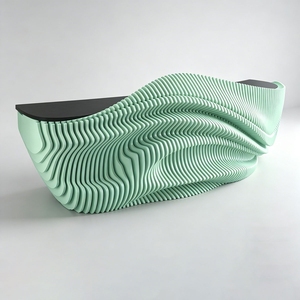 Fiberglass Front Desk Custom Size Luxury Modern Reception Counter Factory Oem Odm Artistic Shape Reception Desk - Product Image 3