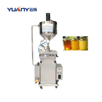 Machine de remplissage de pâte liquide à haute viscosité pour crème de miel 30L en acier inoxydable 304 avec buses anti-goutte, chauffage, mélange et système pneumatique