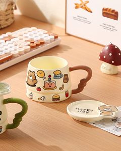 <span class=keywords><strong>Mug</strong></span> <span class=keywords><strong>personnalisé</strong></span> en gros avec graffiti de dessins animés, <span class=keywords><strong>mug</strong></span> animal de grande valeur avec couvercle, cadeau d'anniversaire pour filles, tasse à eau pour couples, pour petites amies - Product Image 4