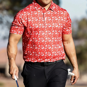 เสื้อโปโลถักนิตติ้ง 100% ผ้าฝ้าย ขายส่ง พิมพ์ลายตามสั่ง น้ำหนัก 165 กรัม ปักโลโก้ เสื้อกอล์ฟผู้ชาย - Product Image 1