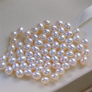 Gota de agua dulce natural cultivada, Perla de agua dulce ovalada real de 8-9mm, 3a - Product Image 2