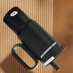 Gobelet isotherme portable en acier inoxydable SUS316 de 750 ml avec poignée, motif chien de dessin animé mignon, tasse à eau sous vide avec paille pour voyage et voiture - Product Image 2