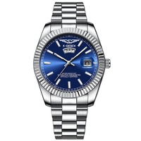 Montre-bracelet à quartz pour homme, bracelet en acier inoxydable, cadran large, aiguilles lumineuses, montre de sport de marque, tendance